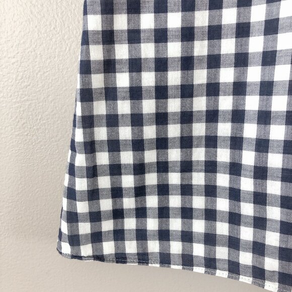 Theory blue checkered gingham blouse small - Picture 4 of 16